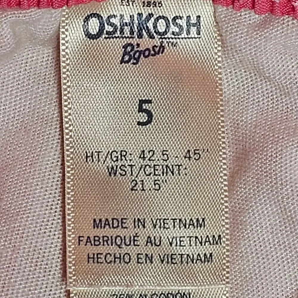 OshKosh B'Gosh Pleated Pull-On Pink White Striped Skort w/ Polka Dot Size 5